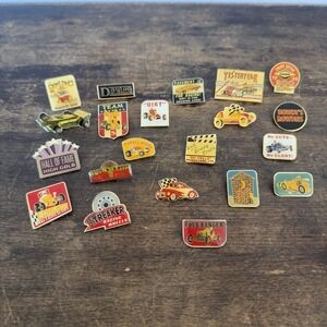 Vintage Lot Of 21 Lapel Hat Pins Pinbacks Motorsport Enthusiasts Hot Rods Racing